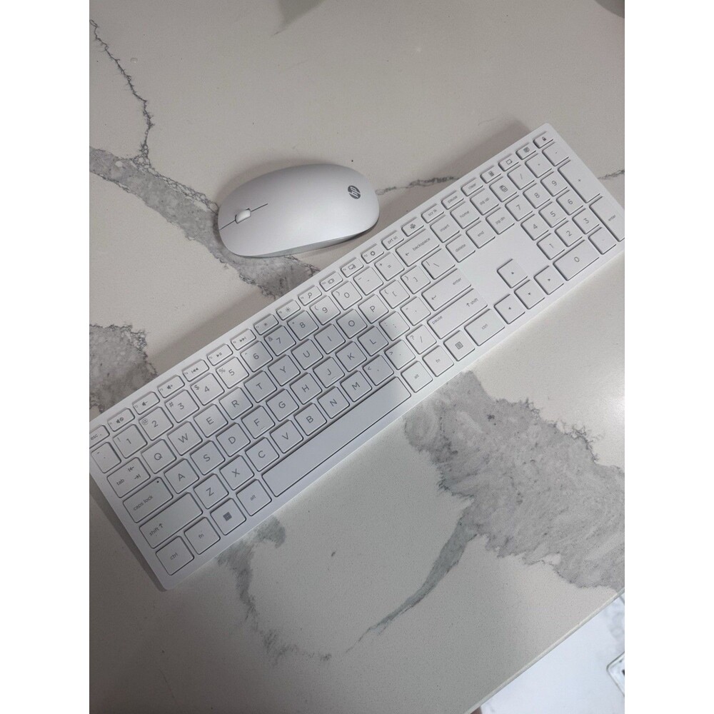 HP Wireless Keyboard and Mouse HSA-P003K NO USB dongle-as Is White